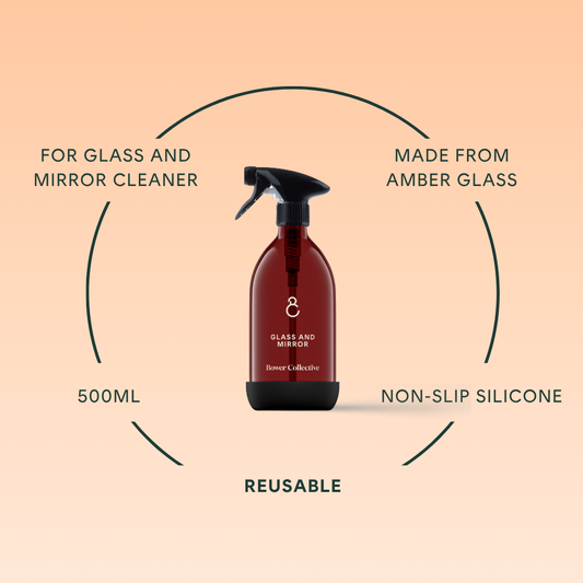 Reusable Amber Glass Bottle (empty) - Glass & Mirror 500ml
